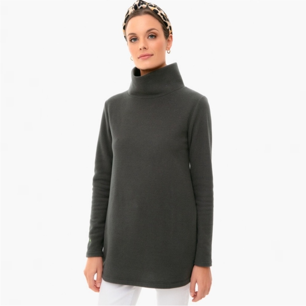 Dudley Stephens Cobble Hill Vello Fleece Turtleneck Steel Grey - Picture 2 of 10